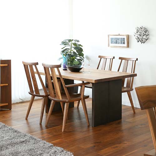 飛騨家具 shirakawa シラカワ 飛騨の匠工房 ダイニングテーブル パネル脚 国産家具 無垢 ダイニングテーブル ウォールナット 北海道タモ