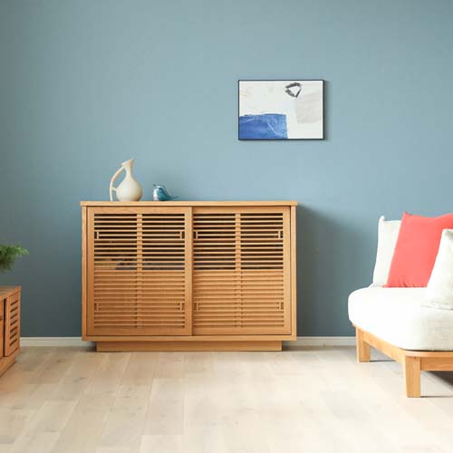 大川家具 Tateno 立野木材工芸 Liagelll リアージュ3 キャビネット 国産家具 無垢 リビングボード レッ..