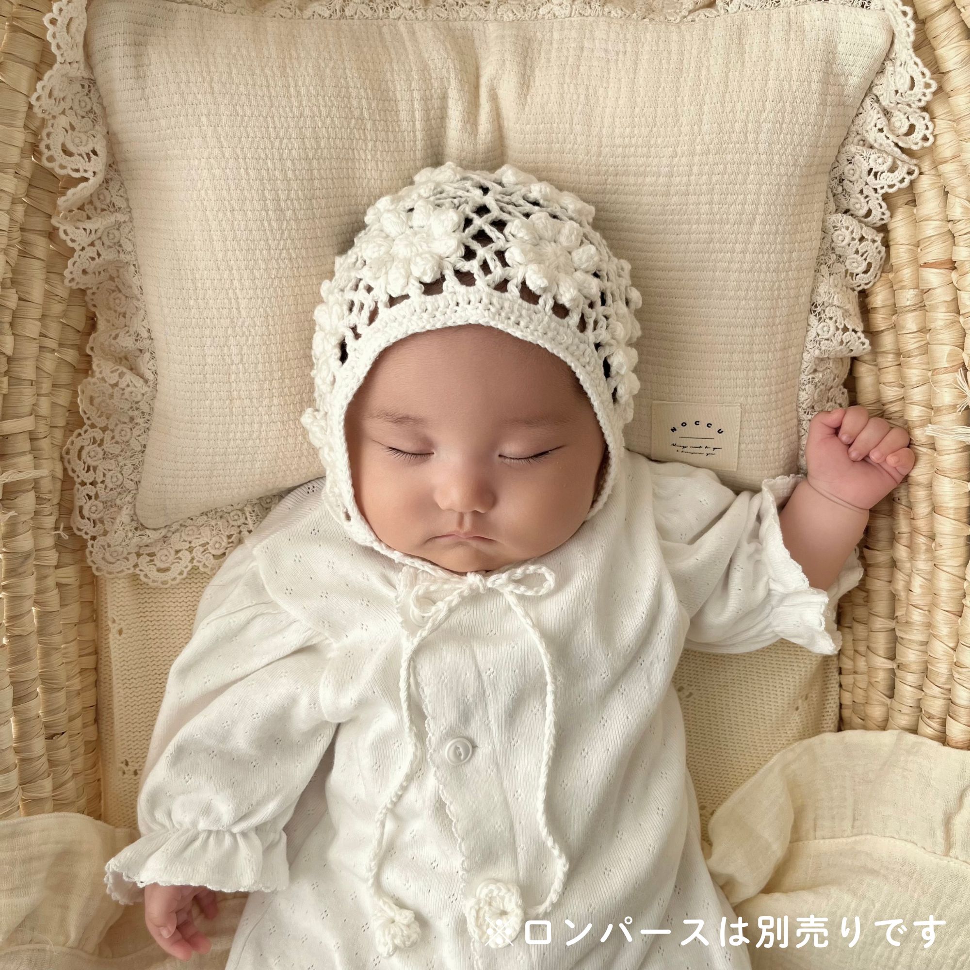 ボンネット ニット【LINE200円OFFクーポン】monbebe ハンドメイド 退院着 新生児 セレモニードレス 韓国子供服 ベビー服 男の子 女の子 出産祝い プレゼント ギフト 50 綿100 春 夏 秋 冬 お宮参り ロンパース ベビードレス 撮影 コットン100 3