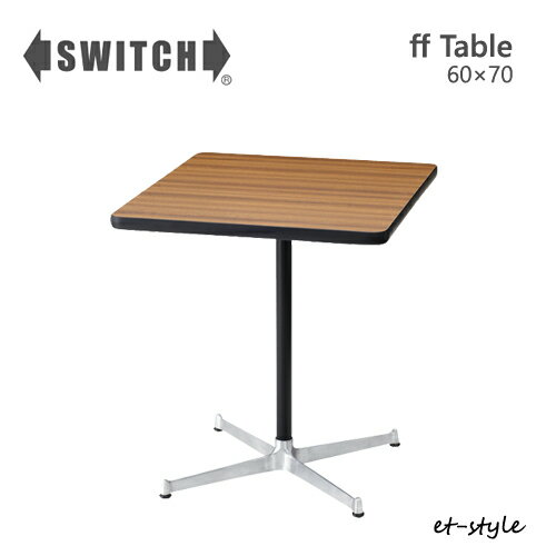 乐天商城 - SWITCH カフェテーブル ff ダイニング テーブル スイッチ カナタ製作所 食堂テーブル 木目 メラミン 四角 一本脚 レトロ