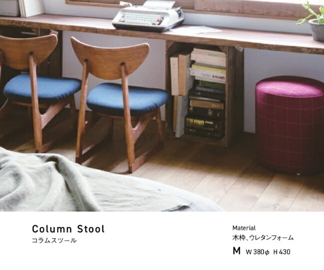 SWITCH スツール コラム チェア 円形 椅子 オフィス スイッチ カナタ製作所 丸 北欧 レトロ 布 革 [3]