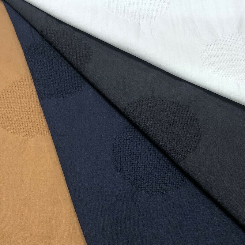 さらりとした 綿麻 ドット ジャガード 大 6cm 【CLT271】 50cm単位 切り売り 生地 全4色 110cm幅