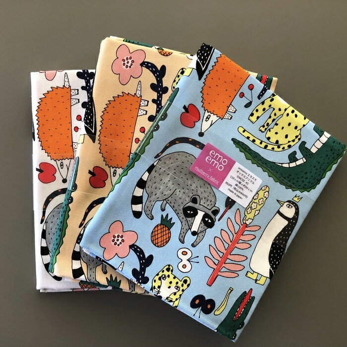 【スーパーセール期間限定価格！！】【カットクロス】emoemo エモエモ オックス アニマル プリント 50cm カットクロス 【EMC02】生地 全3色 110cm幅