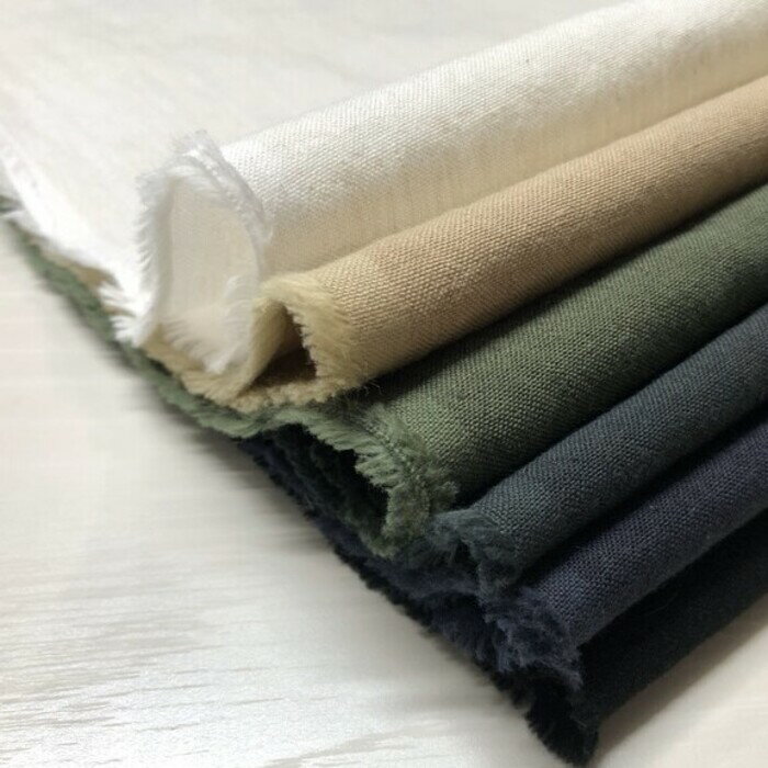 リネン オーガニックコットン 広幅 ポプリン ワッシャー 【SF05A】50cm単位 切り売り 生地 全6色 135cm幅