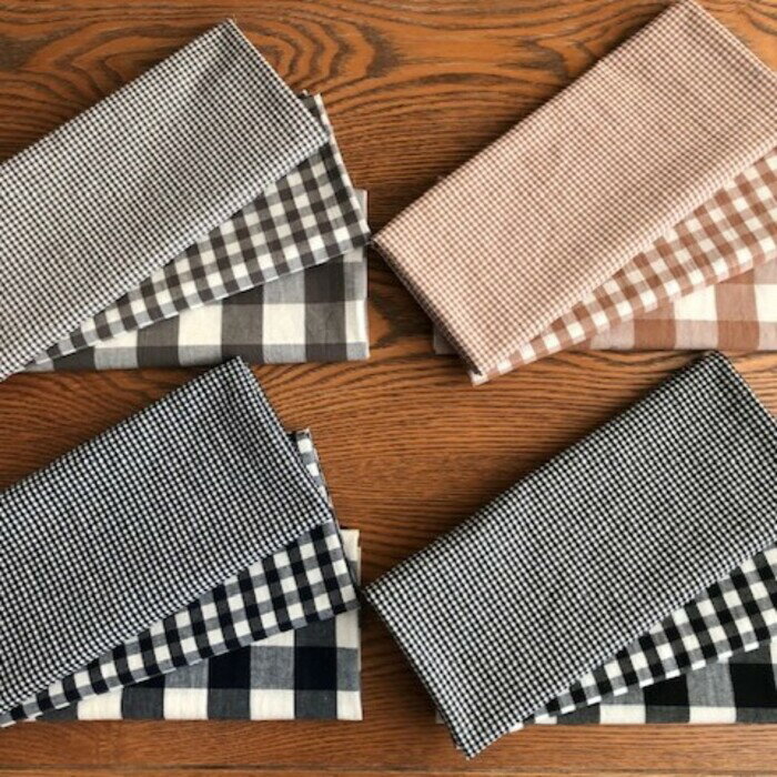 Checkered - しっとり くしゅっとした 綿麻 クラシック ウェザー ギンガム 【L2018】 50cm単位 切り売り 生地 全16色 112cm幅