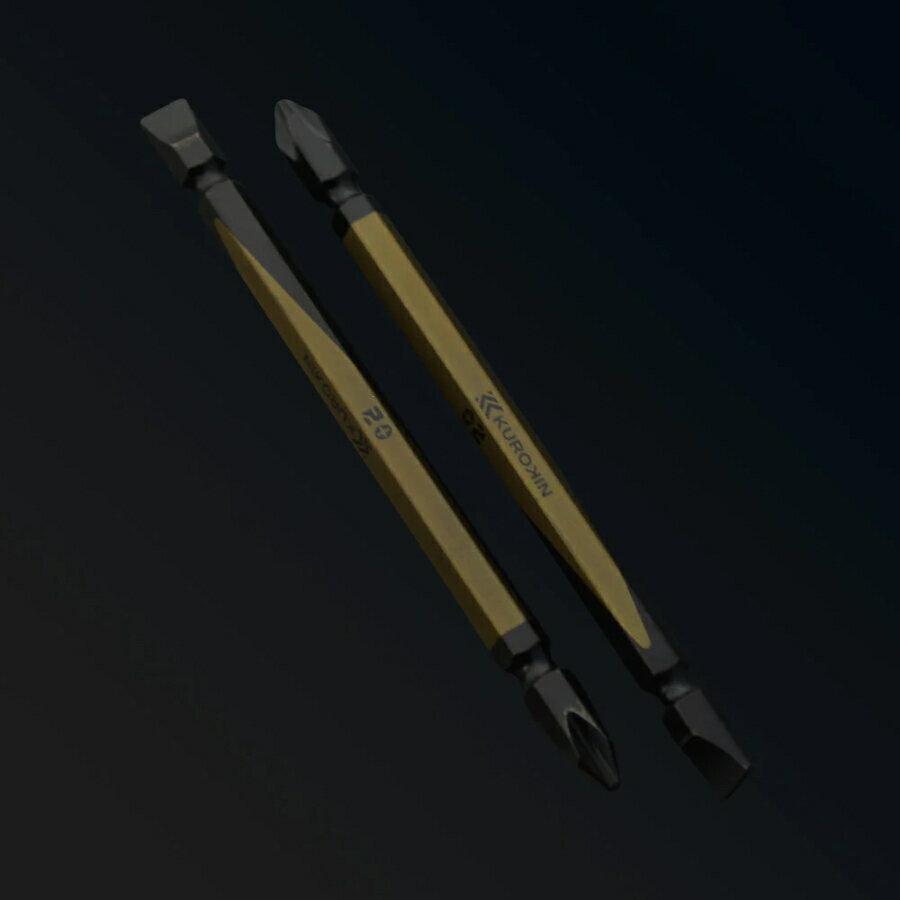 【まとめ買いで最大2000円引き】 フジ矢 黒金 両頭ビット 52602-65-BG / 52602-110-BGドライバービット +2 -6 2本組 FUJIYA KUROKIN