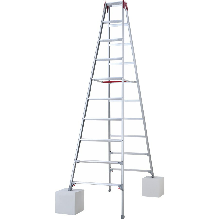 【最大2000円引き お得なおまとめ買いキャンペーン】 ハセガワ RYZ-30d 脚伸縮専用脚立 10尺 ワンタッチバー 10段 天板高さ2.82～3.13m シルバー 専用脚立 アルミ製 作業用脚立 長谷川工業