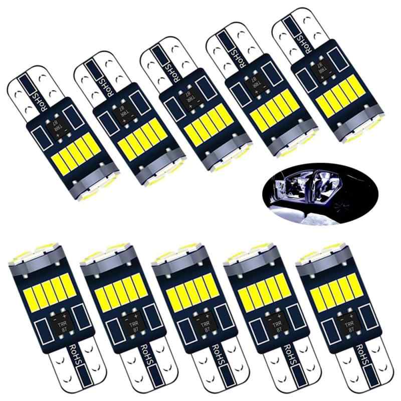 乐天商城 - T10 LED ホワイト 爆光 ポジションランプ T10 led W キャンセラー内蔵 15個4014LED素子 車検対応 取付簡単 12V車用 LED 白 ルームランプ T10 ポジション球 ナンバー灯 10個セット LED バルブ