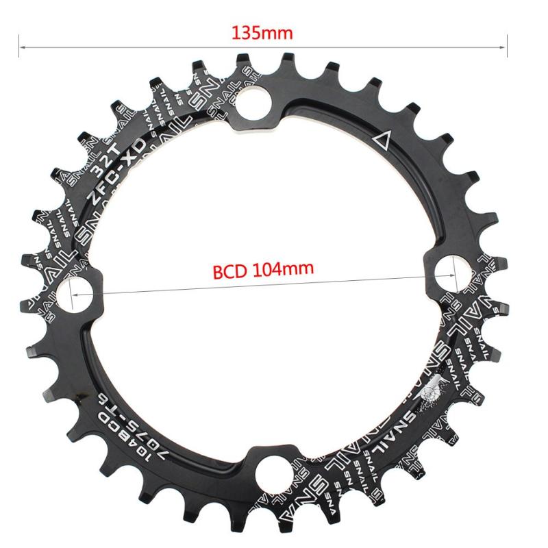 チェーンリング 32T 104BCD B ナローワイド チェーンリング シングル (ブラック, ...