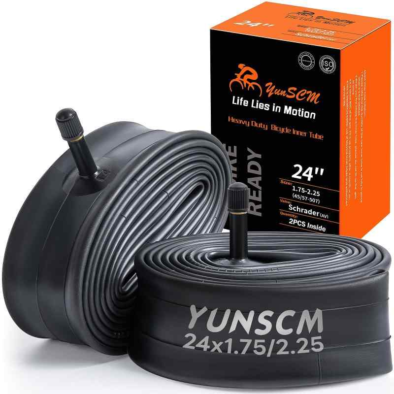 Rakuten - 2本,24 1.95 チューブ肉厚,米式バルブ32mm,自転車チューブ 24x1.75/2.25,適用 24x1.75/24x1.95/24x2.0/24x2.1/24x2.125/24x2.25 マウンテンバイク、クロスバイク