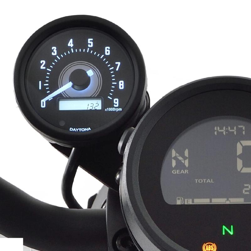乐天商城 - デイトナ(Daya) レブル250/500(20-23)専用 タコメーター 電気式 VELO(ヴェローナ) ホワイトLED φ60 9000rpm表示 39914