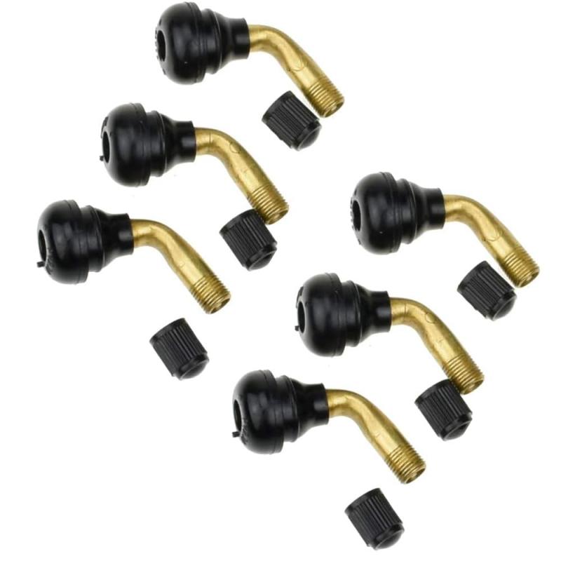 タイヤエアバルブ L型 6個入り PVR-70 チューブレスバルブ バルブコア バイク ズボン 原付 キックバイ..