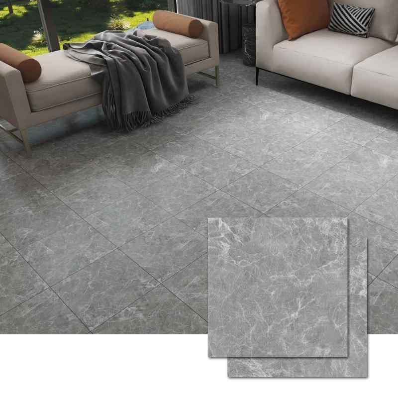 フロアタイル 置くだけ 大理石 床 シート 18枚/約1畳 クッション フロア マット トイレ 防水 フロリング タイル マット 玄関 床 diy 張り替え リメイク シート 床材(セメントグレー 型番号864)