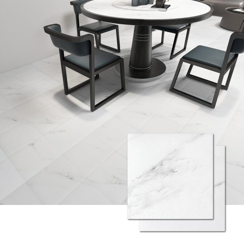 フロアタイル 置くだけ 大理石 床 シート 18枚/約1畳 クッション フロア マット トイレ 防水 フロリング マット 玄関 床 diy 張り替え リメイク シート 床材(白Xグレー 型番号6216)