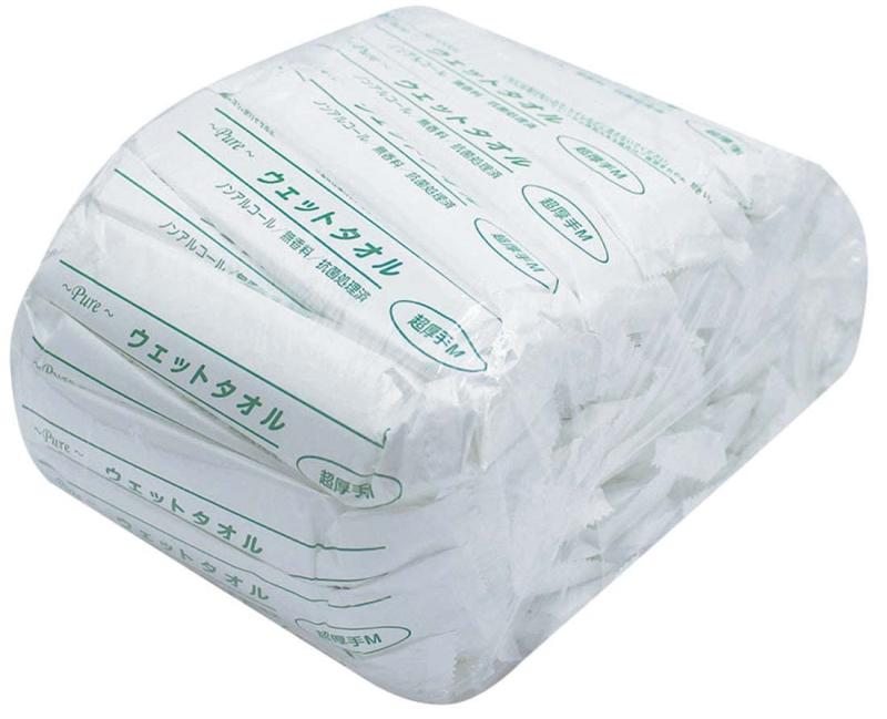 アートナップ Pe ウェットタオル 個包装 抗菌 ノンアルコール 無香料 超厚手 M 幅30×奥行26×厚さ0.122cm 60本入 82180046 日本製
