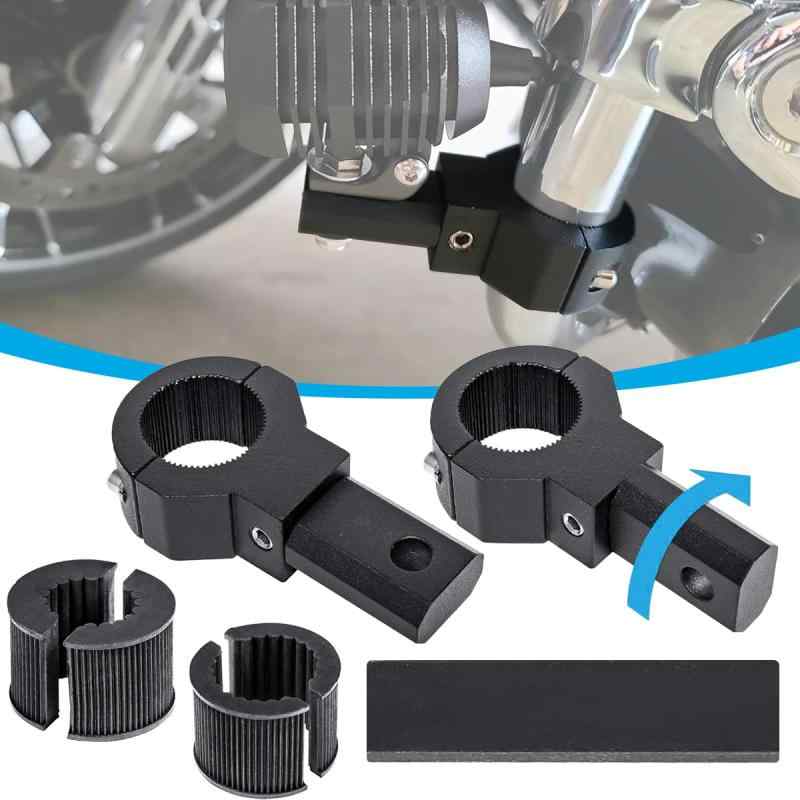 乐天商城 - バイク フォグランプ ステー 径20mm〜31mmのパイプ ブラケット 0.75 /1 /1.25 インチ 取り付けステー パイプ挟み込み型 360度回転 調節可能 固定器具 穴あけ不要 取付簡単 作業灯汎用 2個セ