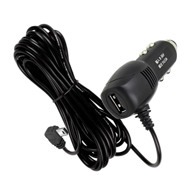 Rakuten - シガーソケット 3.5M 2.4A+1A 12V/24V mini usb ドライブレコーダー用電源ケーブル ー電源アダプター ドライブレコーダー/GPS/携帯電話/タブレット 録音機などに適用