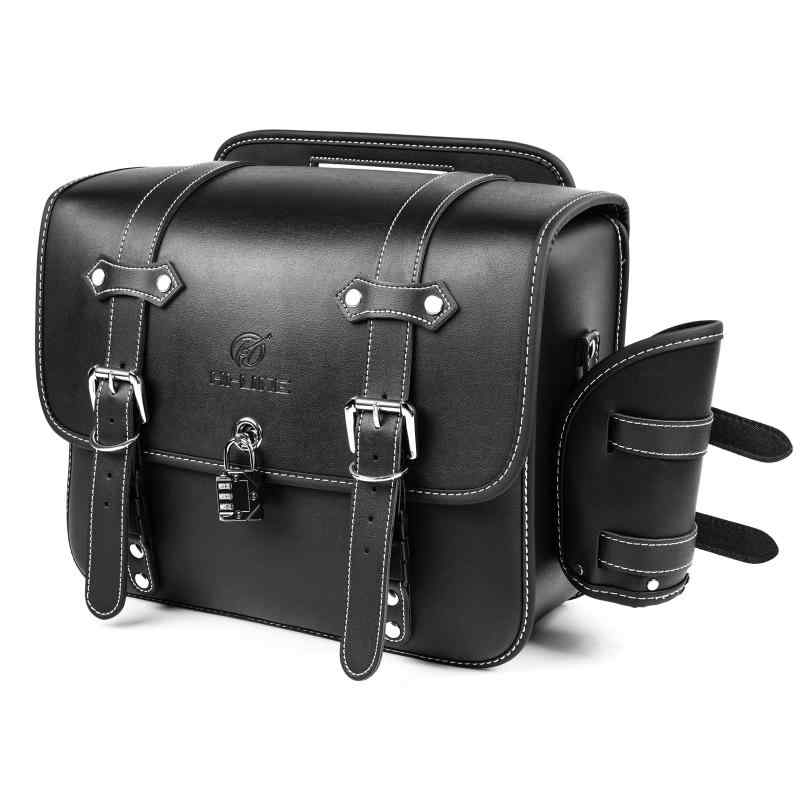 バイク サイドバッグ サドルバッグ 15L 大容量 ドリンクホルダー付属 金具防錆 小物収納 ダイヤル式鍵 防水カバー レブル ハンターカブ クロスカブなど適合 付き