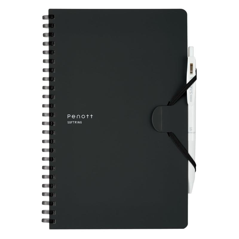 ノート ソフトリングノート Penott A5 変形 5mm方眼 黒 ス-SP137S5-D
