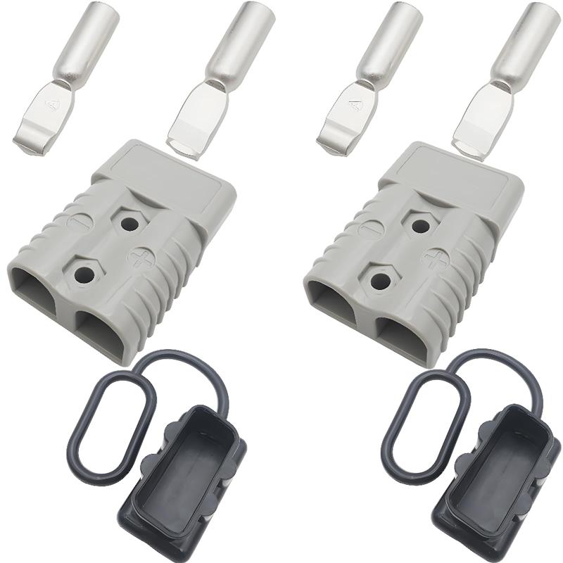 175A 600V バッテリーコネクタ, バッテリークイックコネクトディスコネクトコネクター, 1/0-2 Aワイヤに適合，車 ボート キャラバン キャンパー用（グレー）
