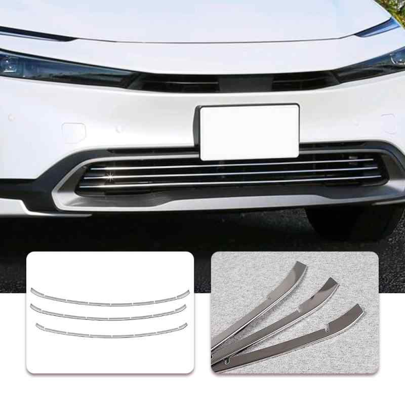 トヨタ 新型プリウス 60系 専用 グリルカバー フロント グリルガーニッシュ フロントバンパー センターグリルカバー ガーニッシュ カーアクセサリ 外装パーツ ステンレス 3PCS PRIUS ZVW60