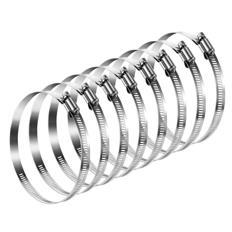 樂天商城 - ホースクランプ 強力オール ステンレスホースバンド 8個セット 59-82mm 304ステンレス鋼