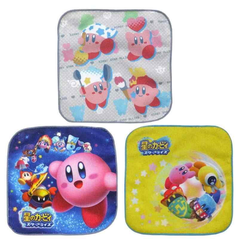 살롱제 별의 커비 미니 타월 3장 세트 16501-2 nintendo 코튼 면 16×16 cm워시 에티켓 선물 입원 입학 세안 화장실 선물 선물