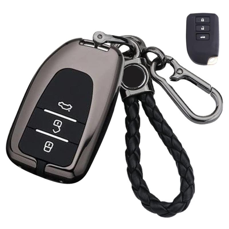 キーケース トヨタ用 スマートキーケース キーカバー 亜鉛合金 シリコン 手触りいい 3ボタン トヨタ専..