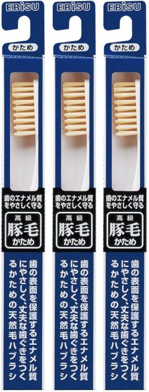 樂天商城 - エビス 歯のエナメル質をやさしく守る 豚毛 350ハブラシ 3本組