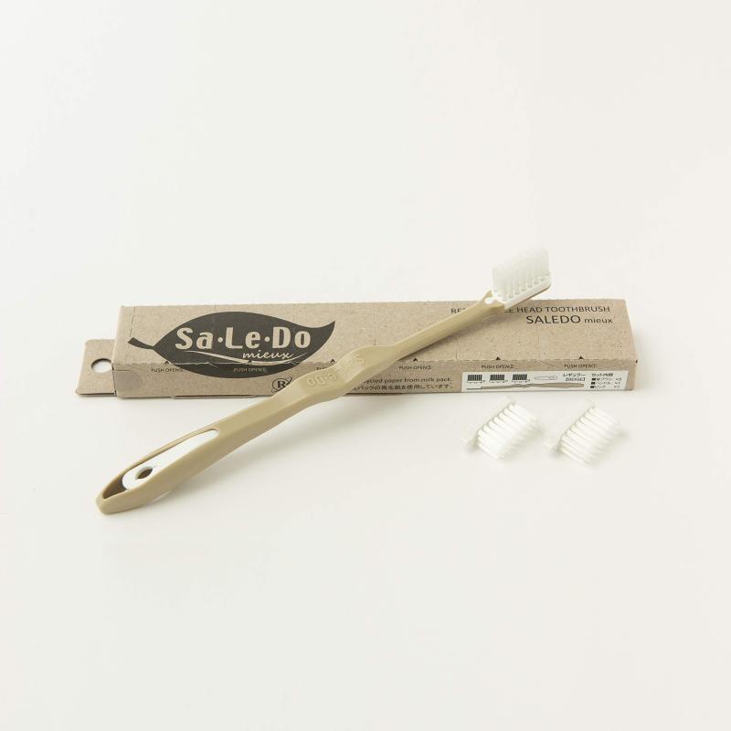 テムコ ヘッド交換式歯ブラシ サ・レ・ド ミュー ハンドルセット レギュラー ベージュ 1本