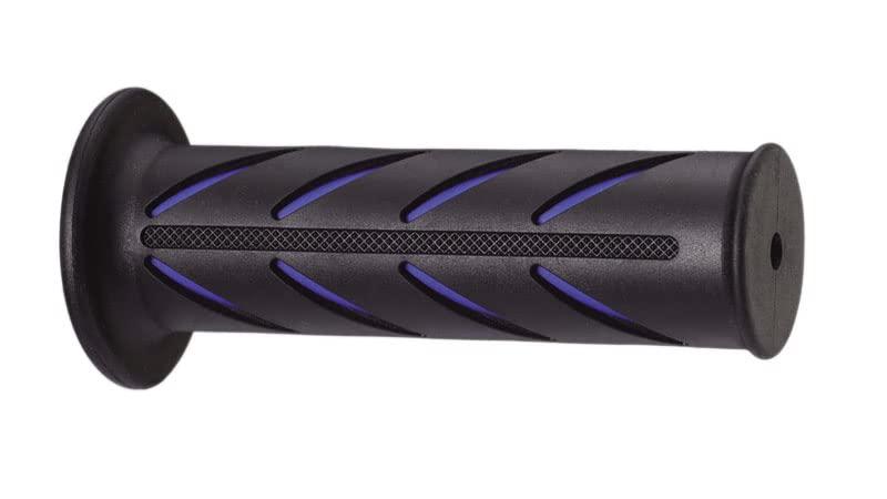 キジマ(Kiji) バイクパーツ グリップ SP1 ラバー製 114mm φ22.2mm 非貫通タイプ 汎用 ブラック/ブルー 201-6748