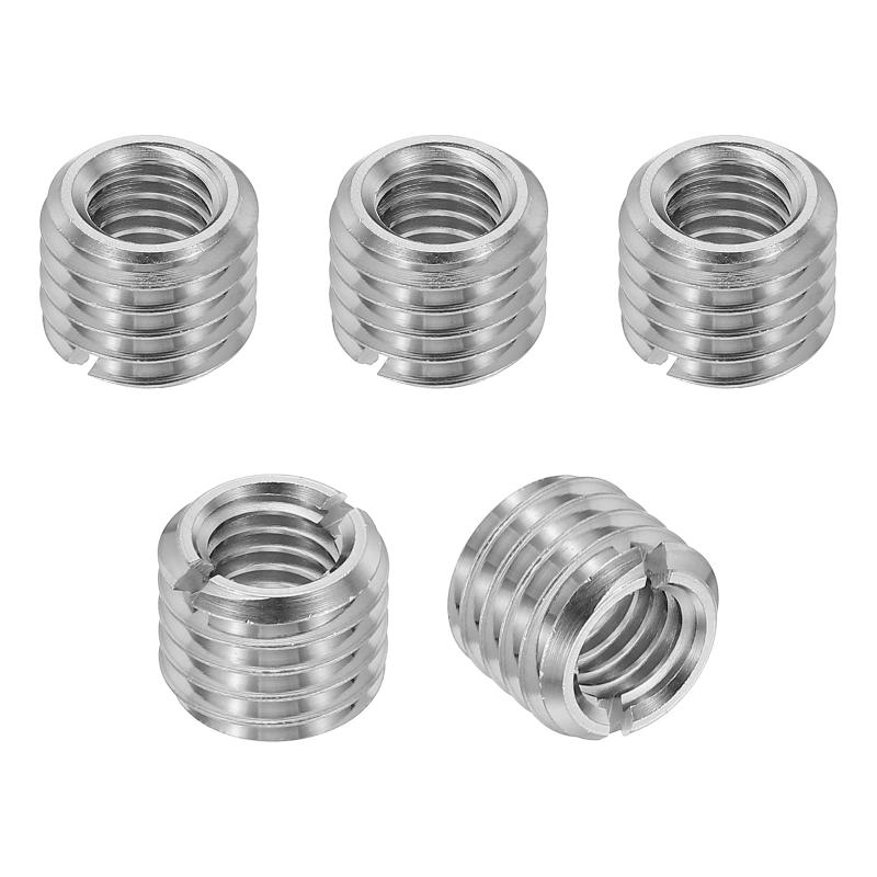 インサートナット 5個 M12×M8×10mm 縮小ナット インサートナットスリーブ セルフタッピング 埋め込みナット 316ステンレス鋼 スロット付き スクリュー修理用 変換ファスナー