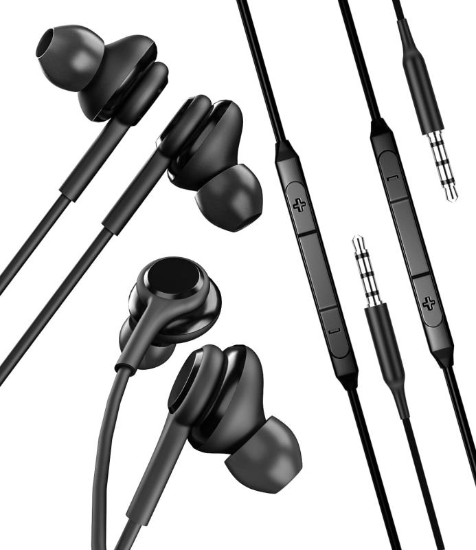 3.5mmインナーイヤー型オンラインイヤホンPhone（2パック）ゲーミングマイク付き有線Earphones ノイズキャンセリングAUXヘッドホンパソコン用スマホ用テレビ用対応Macbook 対応Sony ーXperia 10 I multibox-10167979 どしろショップ パッケージ画像