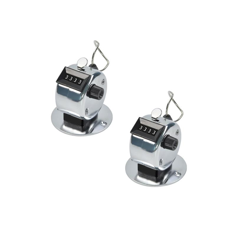 数取器 カウンター 2個入 手持ちカウンター 金属製 数取器 手持ち 機械式 カウント 4桁 手動測定 リセット可能 防水 軽量 携帯便利 スポーツ競技用 (卓上型 2個入)(3.0)