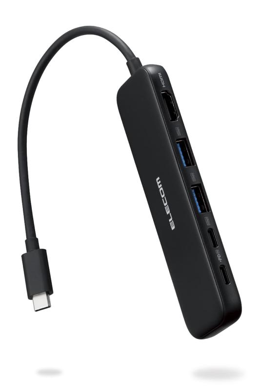 エレコム USB-C ハブ ドッキングステーション 5in1 100W PD対応 HDMI 4K30Hz 高速データ転送 5Gbps ブラック DST-W01...