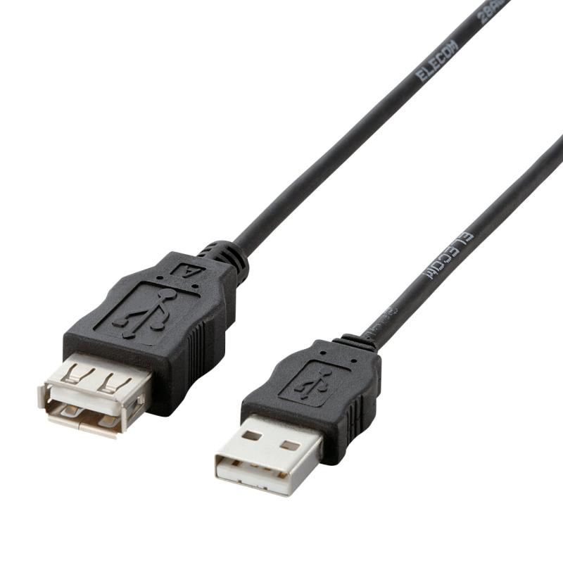 エレコム USBケーブル 延長 USB2.0 (USB A オス to USB メス) RoHS指令準拠 0.5m ブラック U multibox-10181861 どしろショップ パッケージ画像