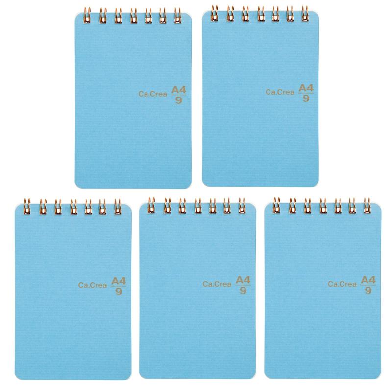 プラス メモ帳 カ.クリエ A4×1/9 方眼罫5mm ソラ 5冊パック 77-968×5