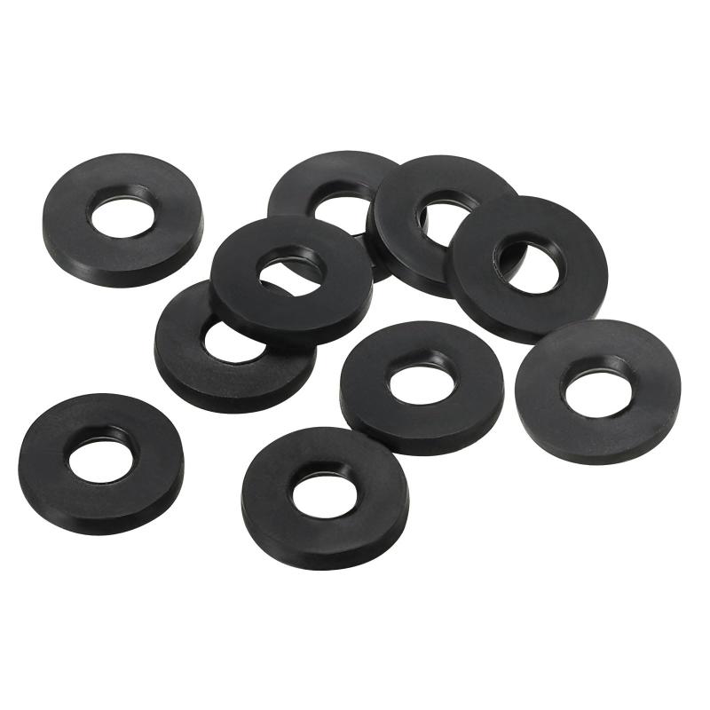 Rakuten - M4 ゴム平ワッシャー 40個入り 4mm ID 9mm OD 1.2mm厚さ シーリング スペーサー ガスケット リング 蛇口 パイプ 水ホース ファスナー ボルト 黒