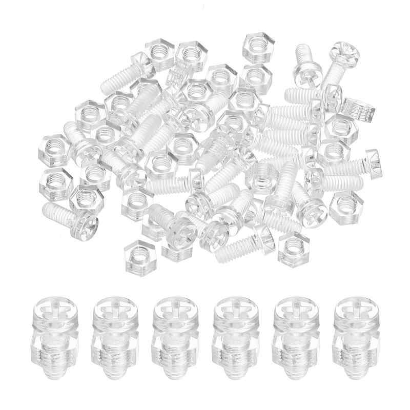 乐天商城 - M4x10mm アクリル ネジ 六角ナット付き 50セット 透明装飾 DIY 展示用 軽量モデル ハンドメイド クリア