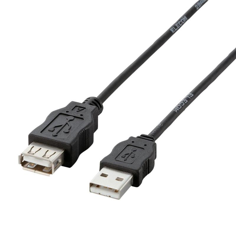 樂天商城 - エレコム USBケーブル 延長 USB2.0 (USB A オス to USB A メス) RoHS指令準拠 1m ブラック USB-EEA10