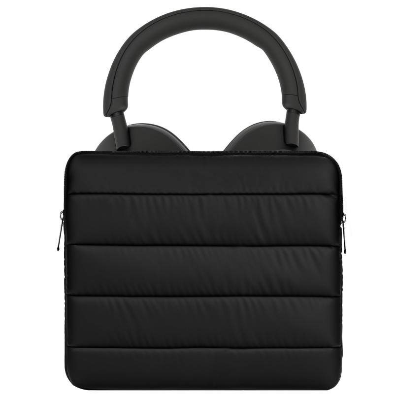 Geekria ヘッドホン用パフィーポーチ ー Sony WH-1000XM5、ロジクール Logicool G PRO X 2、アップル Apple AirPods Max対応 ソフトシェル交換用保護トラベルキャリーバッグ エッジ保護付き (ブラッ