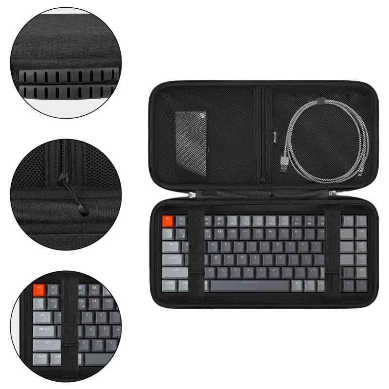 ハードトラベルケース 75% キーボード用 コンピューター 84 キーキーボード キャリングケース 保護収納ボックスバッグ x Aula F75、 F75 Pro/ F75 75%、Keychron K2 と互換性あり