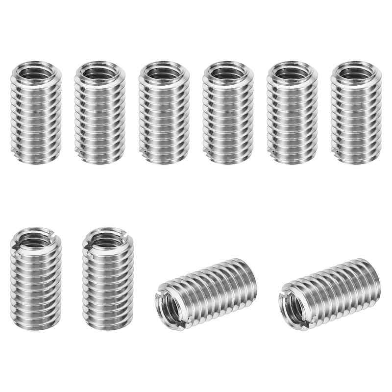 Rakuten - インサートナット M6→M8オス 長さ待测15mm 10個セット 303ステンレス 割溝タイプ ねじ変換アダプター 埋め込みナット シルバー