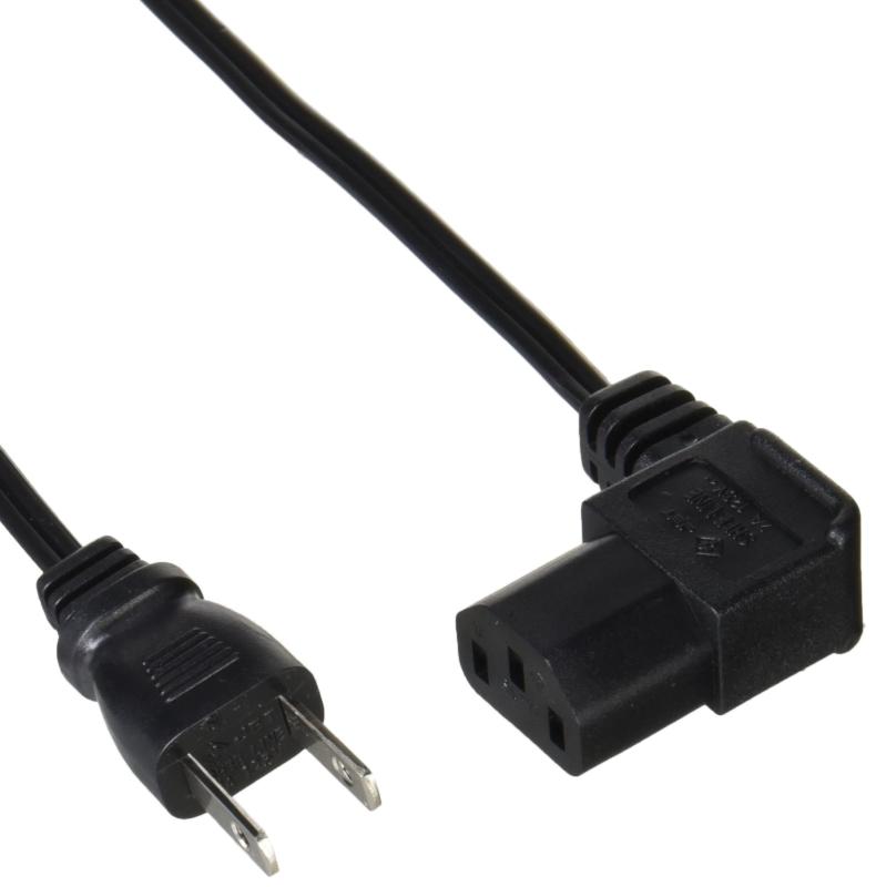 NEC - アイネックス AINEX AC電源ケーブル 極細L型タイプ A-15L-BK