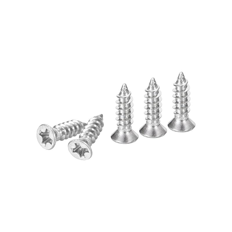 Rakuten - 100個 M2.2x8mm フラットヘッド 木ねじ 304ステンレス鋼 十字頭 セルフタッピング ねじ - 木工 家具に最適 - シルバー