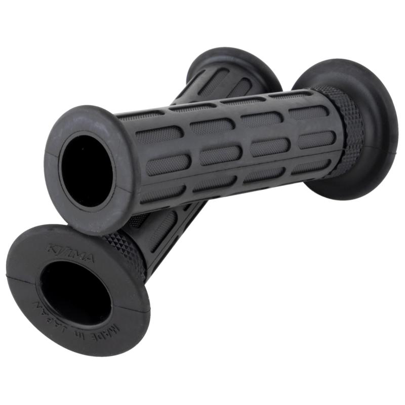 キジマ(Kiji) バイクパーツ グリップ ラバー製 125mm φ22.2mm 貫通タイプ 汎用 ブラック 201-103