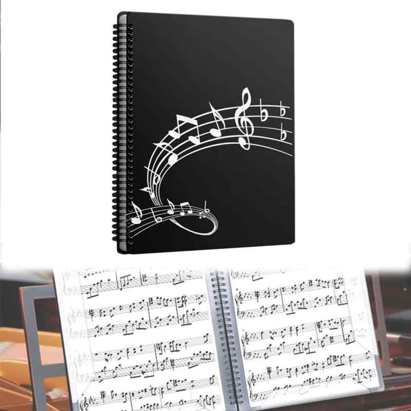 楽譜ファイル A4 縦32cm 横24cm PP製 透明ポケット20枚 40ページ リング式 書き込み対応 演奏練習用 黒