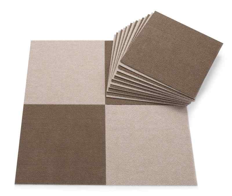 乐天商城 - 日本製 撥水 消臭 洗えるサンコー ずれない タイルカーペット 25×25cm ブラウンセット 20枚組 カーペットタイプ おくだけ吸着 タイルマット ジョイントマット OF-60
