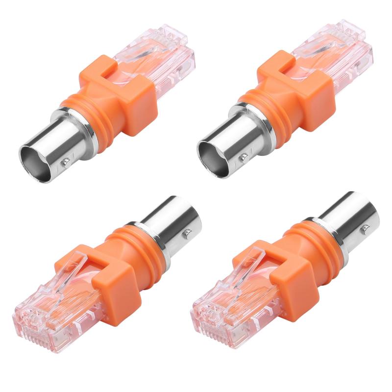 乐天商城 - B-RJ45変換アダプタ Bメス-RJ45オス同軸スリーブカプラアダプタコネクタ ラインテスター用 4個 （オレンジ）