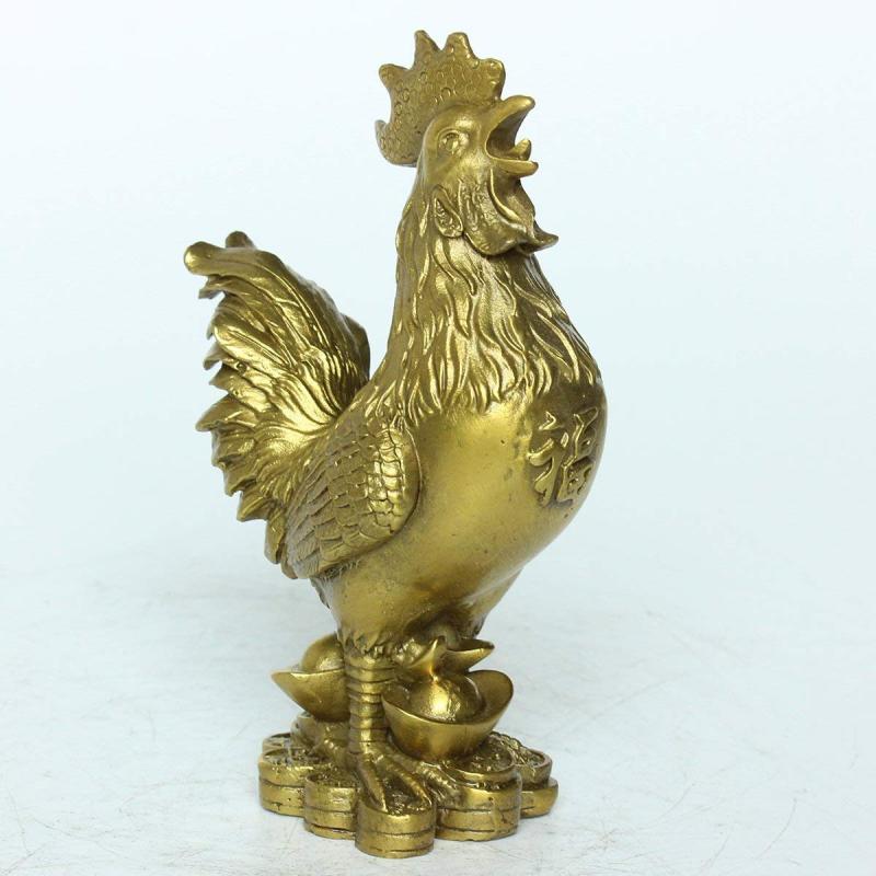 福の鶏 酉 とり 干支 十二支 幸福を祈る 金運 財運 物 縁起物 銅製 風水グッズ